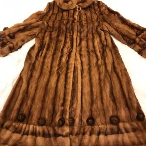 Mink fur women coat full length